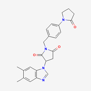 3-(5,6-dimethyl-1H-1,3-benzimidazol-1-yl)-1-[4-(2-oxo-1-pyrrolidinyl)benzyl]dihydro-1H-pyrrole-2,5-dione