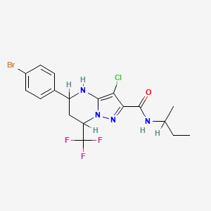 molecular formula C18H19BrClF3N4O B5892659 5-(4-BROMOPHENYL)-N-(BUTAN-2-YL)-3-CHLORO-7-(TRIFLUOROMETHYL)-4H,5H,6H,7H-PYRAZOLO[1,5-A]PYRIMIDINE-2-CARBOXAMIDE 