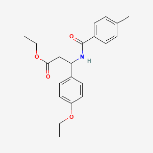 molecular formula C21H25NO4 B5892669 ETHYL 3-(4-ETHOXYPHENYL)-3-[(4-METHYLPHENYL)FORMAMIDO]PROPANOATE 