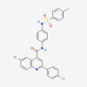 6-bromo-2-(4-chlorophenyl)-N-(4-{[(4-methylphenyl)sulfonyl]amino}phenyl)-4-quinolinecarboxamide