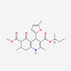 molecular formula C23H29NO6 B5892683 3-Butan-2-yl 6-methyl 2,7-dimethyl-4-(5-methylfuran-2-yl)-5-oxo-1,4,5,6,7,8-hexahydroquinoline-3,6-dicarboxylate 