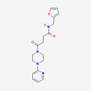 molecular formula C18H22N4O3 B5892695 N~1~-(2-furylmethyl)-4-oxo-4-[4-(2-pyridyl)piperazino]butanamide 