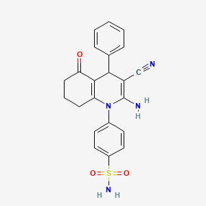 4-(2-amino-3-cyano-5-oxo-4-phenyl-5,6,7,8-tetrahydroquinolin-1(4H)-yl)benzenesulfonamide