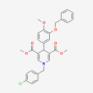 molecular formula C30H28ClNO6 B5892774 3,5-DIMETHYL 4-[3-(BENZYLOXY)-4-METHOXYPHENYL]-1-[(4-CHLOROPHENYL)METHYL]-1,4-DIHYDROPYRIDINE-3,5-DICARBOXYLATE 