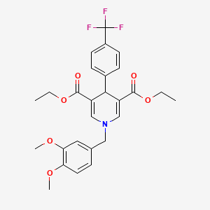 3,5-DIETHYL 1-[(3,4-DIMETHOXYPHENYL)METHYL]-4-[4-(TRIFLUOROMETHYL)PHENYL]-1,4-DIHYDROPYRIDINE-3,5-DICARBOXYLATE