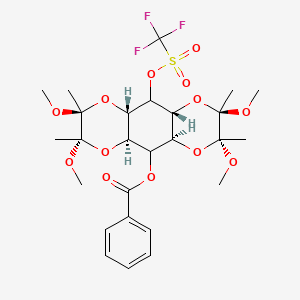 molecular formula C26H35F3O13S B589278 (2R,3R,4aR,5aS,7S,8S,9aS,10aR)-2,3,7,8-Tetramethoxy-2,3,7,8-tetramethyl-10-[(trifluoromethanesulfonyl)oxy]decahydrobenzo[1,2-b:4,5-b']bis[1,4]dioxin-5-yl benzoate CAS No. 1068089-34-8