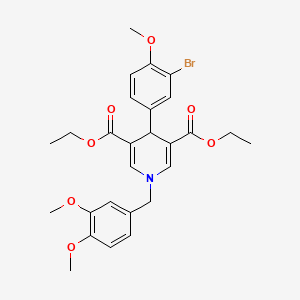 3,5-DIETHYL 4-(3-BROMO-4-METHOXYPHENYL)-1-[(3,4-DIMETHOXYPHENYL)METHYL]-1,4-DIHYDROPYRIDINE-3,5-DICARBOXYLATE