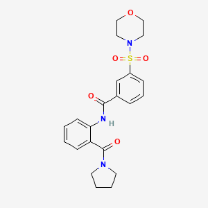 molecular formula C22H25N3O5S B5892793 3-(MORPHOLINE-4-SULFONYL)-N-[2-(PYRROLIDINE-1-CARBONYL)PHENYL]BENZAMIDE 