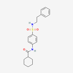 molecular formula C21H26N2O3S B5892840 N-{4-[(2-phenylethyl)sulfamoyl]phenyl}cyclohexanecarboxamide 