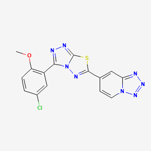 3-(5-CHLORO-2-METHOXYPHENYL)-6-{[1,2,3,4]TETRAZOLO[1,5-A]PYRIDIN-7-YL}-[1,2,4]TRIAZOLO[3,4-B][1,3,4]THIADIAZOLE