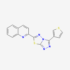 molecular formula C16H9N5S2 B5892943 6-(2-QUINOLYL)-3-(3-THIENYL)[1,2,4]TRIAZOLO[3,4-B][1,3,4]THIADIAZOLE 