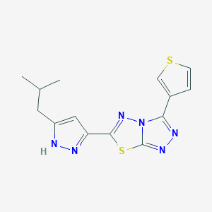 molecular formula C14H14N6S2 B5892959 6-(5-isobutyl-1H-pyrazol-3-yl)-3-(3-thienyl)[1,2,4]triazolo[3,4-b][1,3,4]thiadiazole 