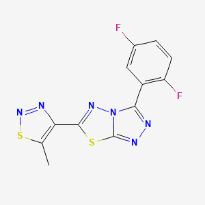 3-(2,5-difluorophenyl)-6-(5-methyl-1,2,3-thiadiazol-4-yl)[1,2,4]triazolo[3,4-b][1,3,4]thiadiazole