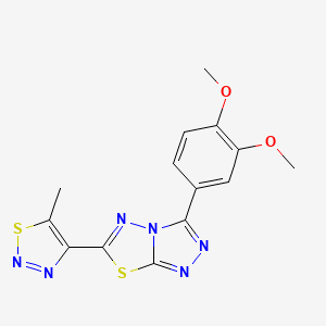 2-METHOXY-4-[6-(5-METHYL-1,2,3-THIADIAZOL-4-YL)[1,2,4]TRIAZOLO[3,4-B][1,3,4]THIADIAZOL-3-YL]PHENYL METHYL ETHER