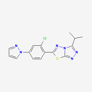 molecular formula C15H13ClN6S B5892974 6-[2-chloro-4-(1H-pyrazol-1-yl)phenyl]-3-isopropyl[1,2,4]triazolo[3,4-b][1,3,4]thiadiazole 