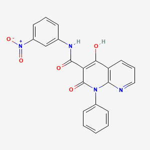 molecular formula C21H14N4O5 B589299 1,8-Naphthyridine-3-carboxamide, 1,2-dihydro-4-hydroxy-N-(3-nitrophenyl)-2-oxo-1-phenyl- CAS No. 138304-97-9