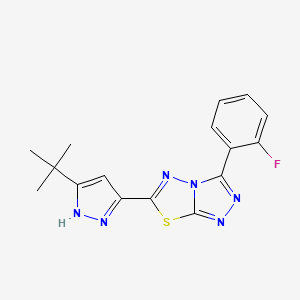 6-(5-tert-butyl-1H-pyrazol-3-yl)-3-(2-fluorophenyl)[1,2,4]triazolo[3,4-b][1,3,4]thiadiazole