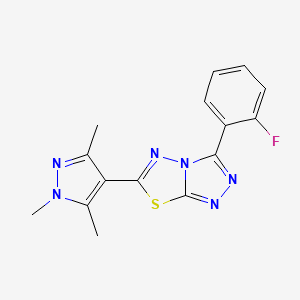 molecular formula C15H13FN6S B5893023 3-(2-fluorophenyl)-6-(1,3,5-trimethyl-1H-pyrazol-4-yl)[1,2,4]triazolo[3,4-b][1,3,4]thiadiazole 