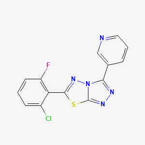 molecular formula C14H7ClFN5S B5893037 6-(2-chloro-6-fluorophenyl)-3-(3-pyridinyl)[1,2,4]triazolo[3,4-b][1,3,4]thiadiazole 