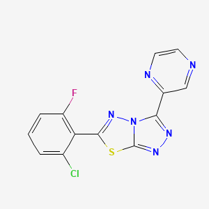 molecular formula C13H6ClFN6S B5893045 6-(2-chloro-6-fluorophenyl)-3-(2-pyrazinyl)[1,2,4]triazolo[3,4-b][1,3,4]thiadiazole 