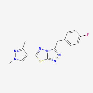 molecular formula C15H13FN6S B5893073 6-(1,3-dimethyl-1H-pyrazol-4-yl)-3-(4-fluorobenzyl)[1,2,4]triazolo[3,4-b][1,3,4]thiadiazole 