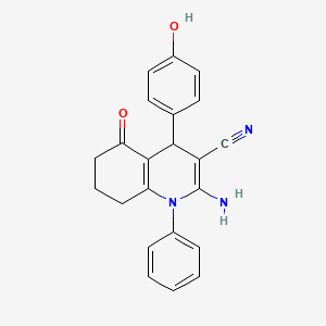 2-Amino-4-(4-hydroxyphenyl)-5-oxo-1-phenyl-1,4,5,6,7,8-hexahydroquinoline-3-carbonitrile