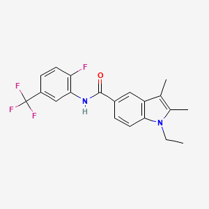 1-ethyl-N-[2-fluoro-5-(trifluoromethyl)phenyl]-2,3-dimethyl-1H-indole-5-carboxamide