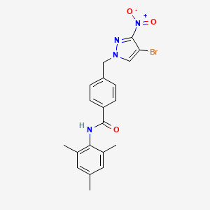 4-[(4-bromo-3-nitro-1H-pyrazol-1-yl)methyl]-N-mesitylbenzamide