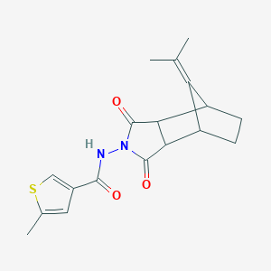 N-[1,3-dioxo-8-(propan-2-ylidene)octahydro-2H-4,7-methanoisoindol-2-yl]-5-methylthiophene-3-carboxamide