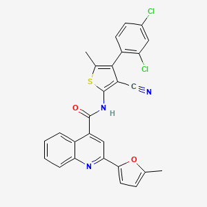 molecular formula C27H17Cl2N3O2S B5893134 N-[3-cyano-4-(2,4-dichlorophenyl)-5-methyl-2-thienyl]-2-(5-methyl-2-furyl)-4-quinolinecarboxamide 