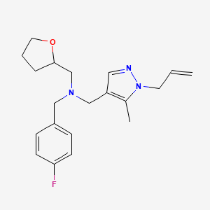 molecular formula C20H26FN3O B5893139 1-(1-allyl-5-methyl-1H-pyrazol-4-yl)-N-(4-fluorobenzyl)-N-(tetrahydrofuran-2-ylmethyl)methanamine 