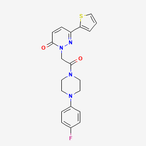 molecular formula C20H19FN4O2S B5893145 2-{2-[4-(4-fluorophenyl)piperazino]-2-oxoethyl}-6-(2-thienyl)-3(2H)-pyridazinone 