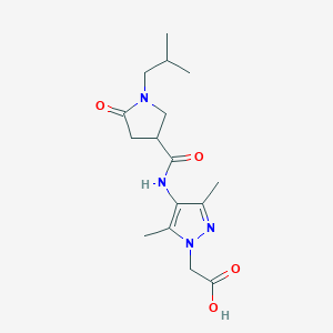 molecular formula C16H24N4O4 B5893183 (4-{[(1-isobutyl-5-oxopyrrolidin-3-yl)carbonyl]amino}-3,5-dimethyl-1H-pyrazol-1-yl)acetic acid 