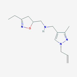 molecular formula C14H22N4O B5893184 1-(1-allyl-3-methyl-1H-pyrazol-4-yl)-N-[(3-ethyl-4,5-dihydroisoxazol-5-yl)methyl]methanamine 