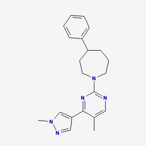 molecular formula C21H25N5 B5893186 1-[5-methyl-4-(1-methyl-1H-pyrazol-4-yl)pyrimidin-2-yl]-4-phenylazepane 