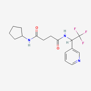 molecular formula C16H20F3N3O2 B5893199 N-cyclopentyl-N'-(2,2,2-trifluoro-1-pyridin-3-ylethyl)succinamide 