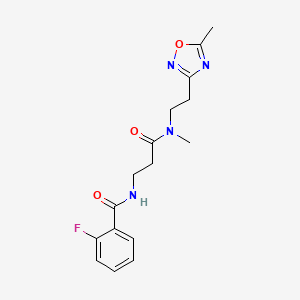 2-fluoro-N-(3-{methyl[2-(5-methyl-1,2,4-oxadiazol-3-yl)ethyl]amino}-3-oxopropyl)benzamide