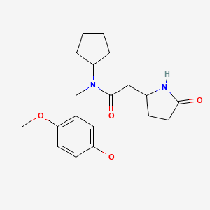 N-cyclopentyl-N-(2,5-dimethoxybenzyl)-2-(5-oxopyrrolidin-2-yl)acetamide