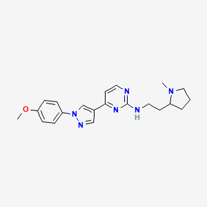 4-(1-(4-Methoxyphenyl)-1H-pyrazol-4-yl)-N-(2-(1-methylpyrrolidin-2-yl)ethyl)pyrimidin-2-amine