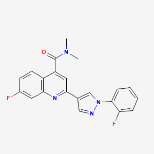 7-fluoro-2-[1-(2-fluorophenyl)-1H-pyrazol-4-yl]-N,N-dimethylquinoline-4-carboxamide