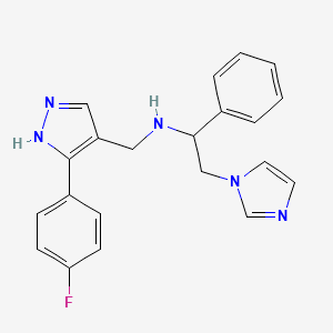 N-[[5-(4-fluorophenyl)-1H-pyrazol-4-yl]methyl]-2-imidazol-1-yl-1-phenylethanamine