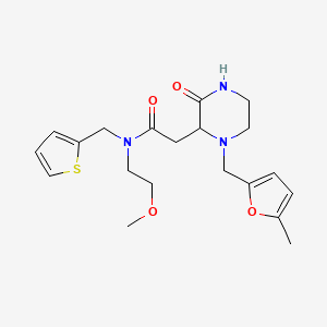 N-(2-methoxyethyl)-2-{1-[(5-methyl-2-furyl)methyl]-3-oxopiperazin-2-yl}-N-(2-thienylmethyl)acetamide