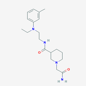 1-(2-amino-2-oxoethyl)-N-{2-[ethyl(3-methylphenyl)amino]ethyl}piperidine-3-carboxamide