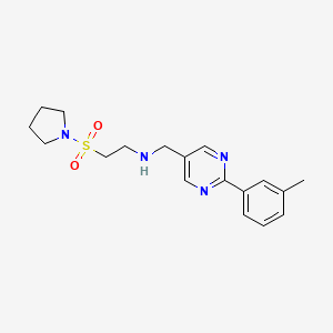 N-{[2-(3-methylphenyl)pyrimidin-5-yl]methyl}-2-(pyrrolidin-1-ylsulfonyl)ethanamine