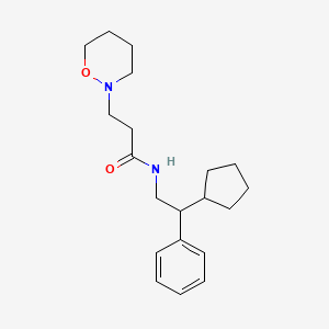 N-(2-cyclopentyl-2-phenylethyl)-3-(1,2-oxazinan-2-yl)propanamide