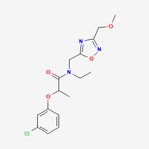 2-(3-chlorophenoxy)-N-ethyl-N-{[3-(methoxymethyl)-1,2,4-oxadiazol-5-yl]methyl}propanamide