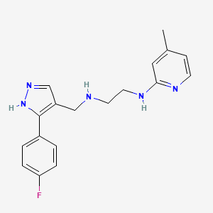 N-[[5-(4-fluorophenyl)-1H-pyrazol-4-yl]methyl]-N'-(4-methylpyridin-2-yl)ethane-1,2-diamine