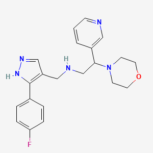 N-[[5-(4-fluorophenyl)-1H-pyrazol-4-yl]methyl]-2-morpholin-4-yl-2-pyridin-3-ylethanamine