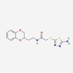 2-[(5-amino-1,3,4-thiadiazol-2-yl)thio]-N-[2-(2,3-dihydro-1,4-benzodioxin-2-yl)ethyl]acetamide