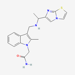 2-(3-{[(1-imidazo[2,1-b][1,3]thiazol-6-ylethyl)amino]methyl}-2-methyl-1H-indol-1-yl)acetamide